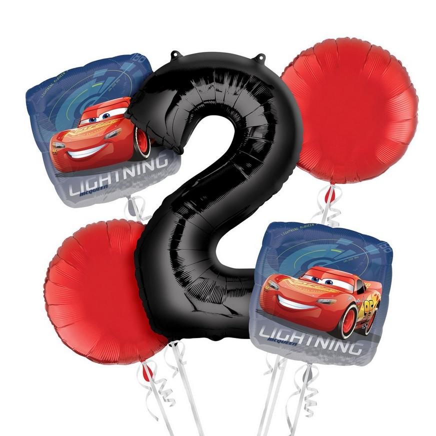 Cars 2nd Birthday Balloon Bouquet 5pc